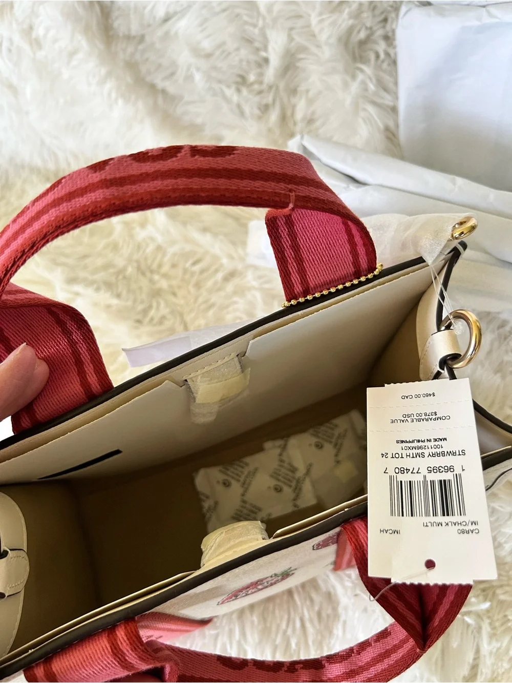 Coach Strawberry Smith toe 24 in chalk multi